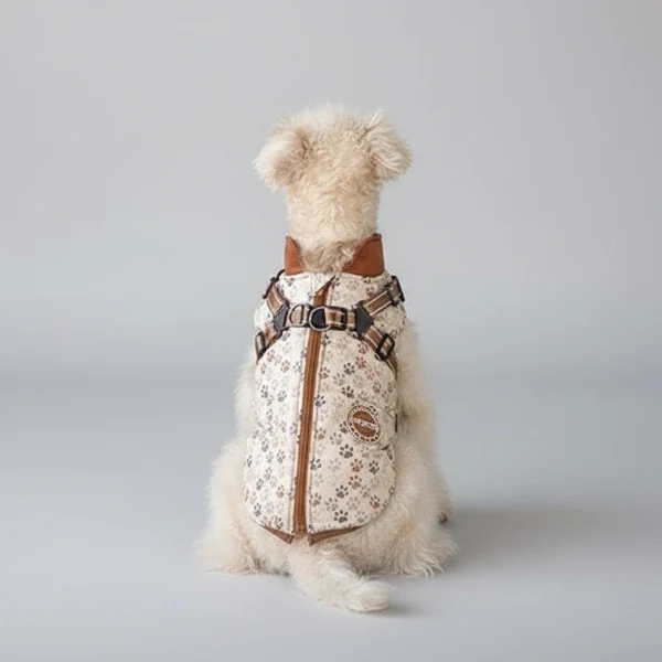 Veste Imperméable Doublée Polaire Avec Harnais Intégré Pour Chien - Les Bonnes Affaires