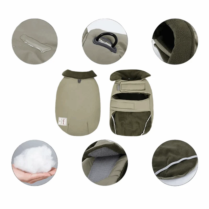 Manteau Imperméable Pour Chien Doublé Polaire