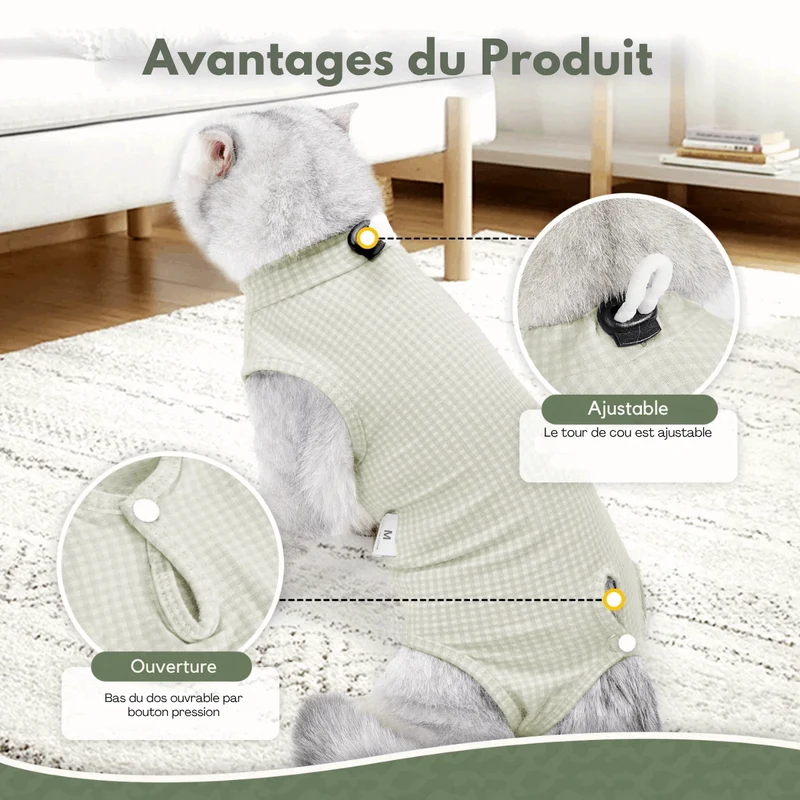 Tee-Shirt Confort Post Opération Pour Chat