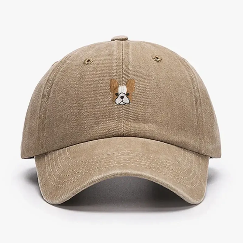 Casquette Brodée Motif Bulldog Français