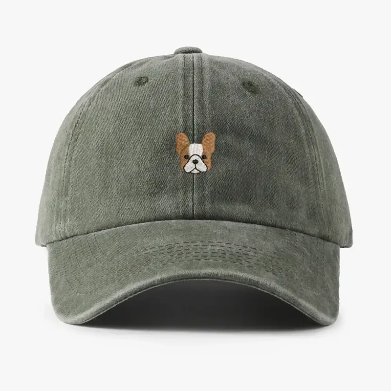 Casquette Brodée Motif Bulldog Français
