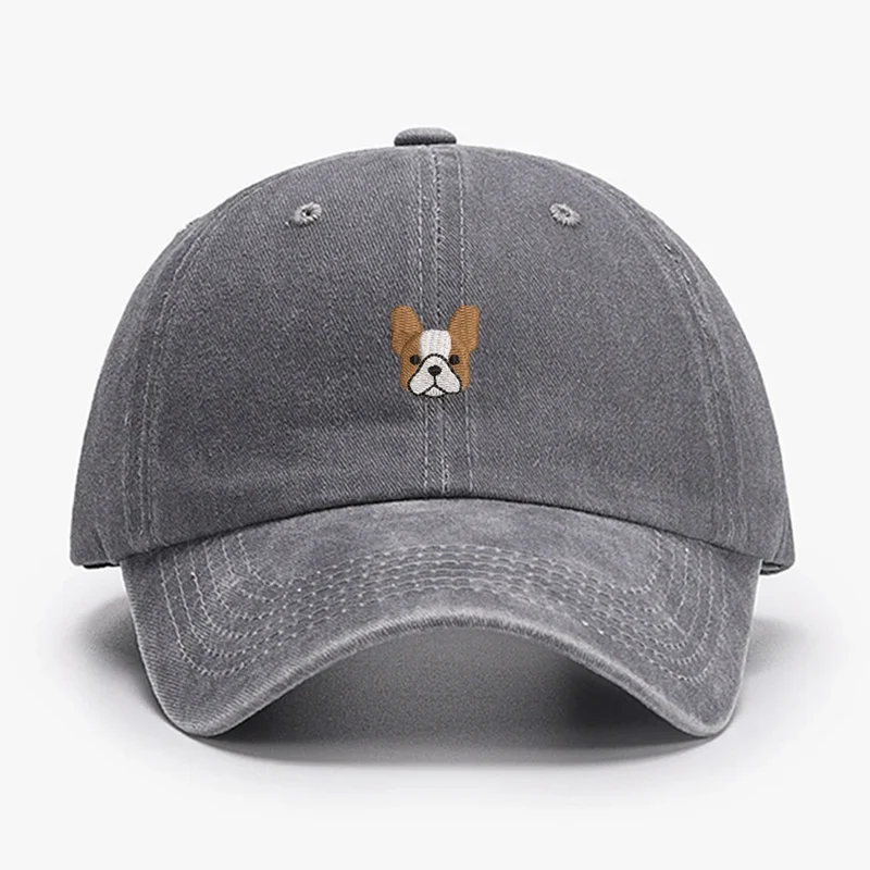 Casquette Brodée Motif Bulldog Français