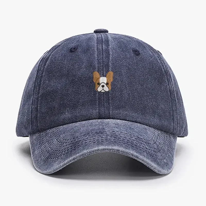 Casquette Brodée Motif Bulldog Français