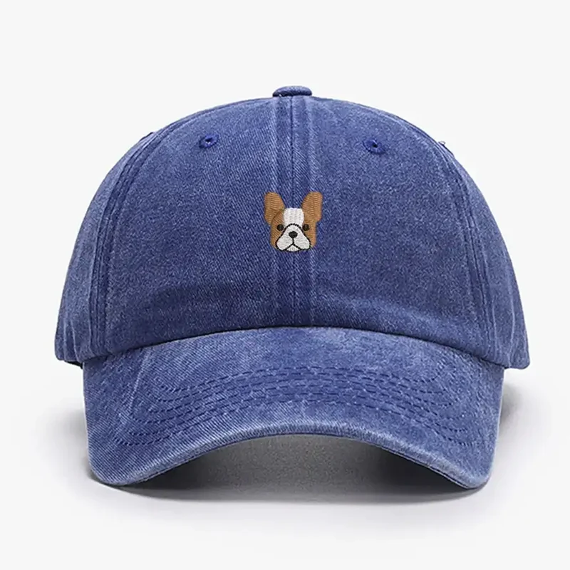 Casquette Brodée Motif Bulldog Français