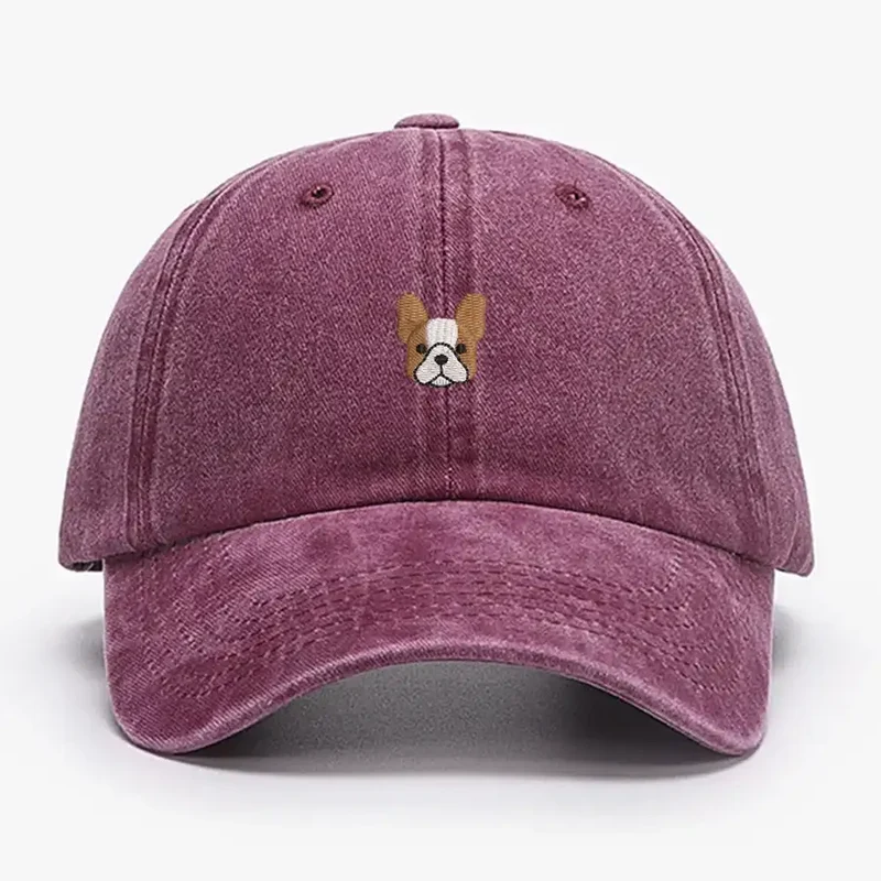 Casquette Brodée Motif Bulldog Français