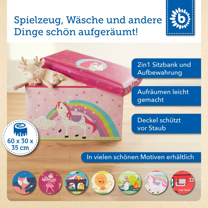 2in1 Staubox & Sitzbank Einhorn