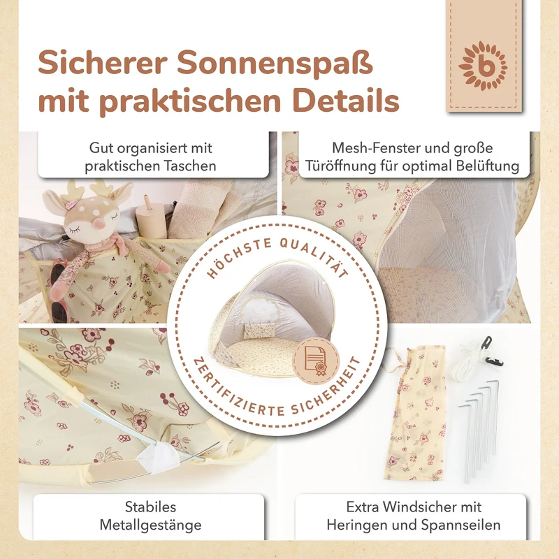 POP UP STRANDMUSCHEL VINTAGE FLOWERS