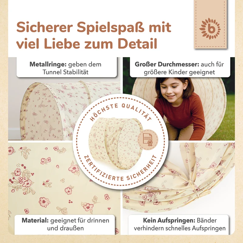 Pop Up Spieltunnel Vintage Flowers