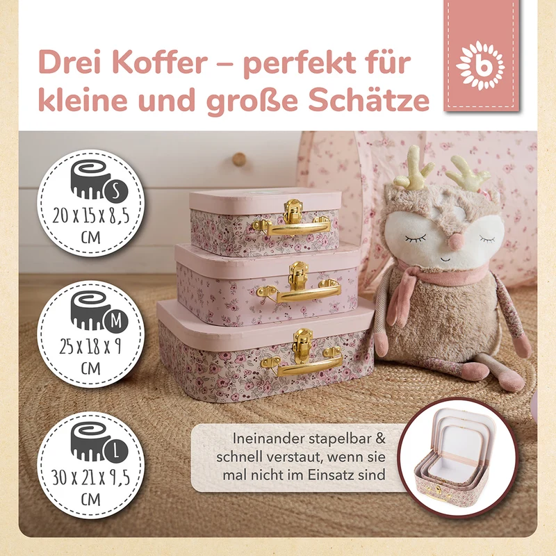 3er Kofferset Ella Dreamy Flowers