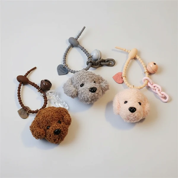 Porte-Clés Chien Caniche En Peluche