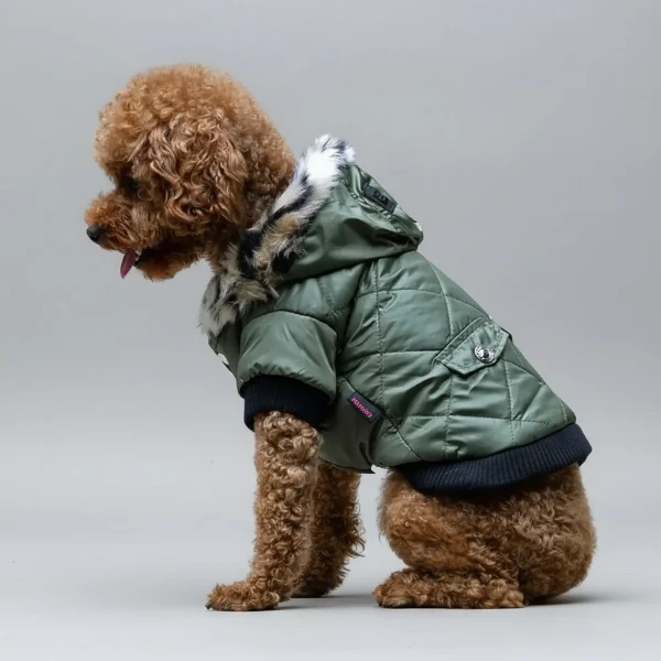 Manteau Pour Chien Avec Capuche Fausse Fourrure