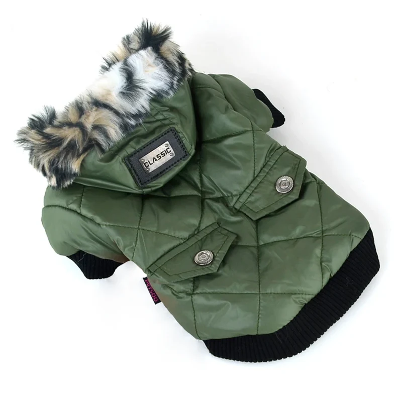 Manteau Pour Chien Avec Capuche Fausse Fourrure