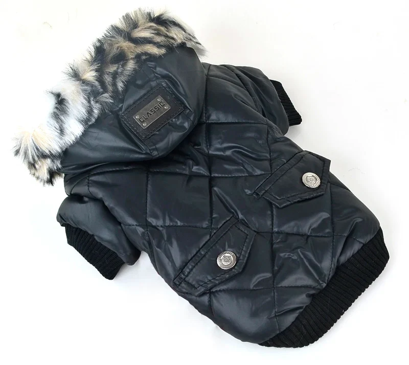 Manteau Pour Chien Avec Capuche Fausse Fourrure