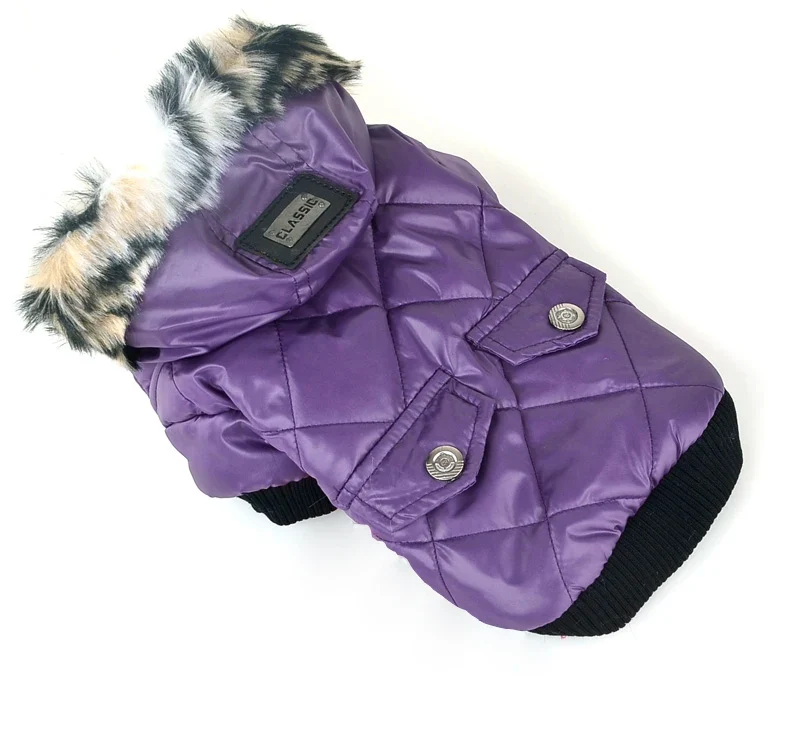 Manteau Pour Chien Avec Capuche Fausse Fourrure