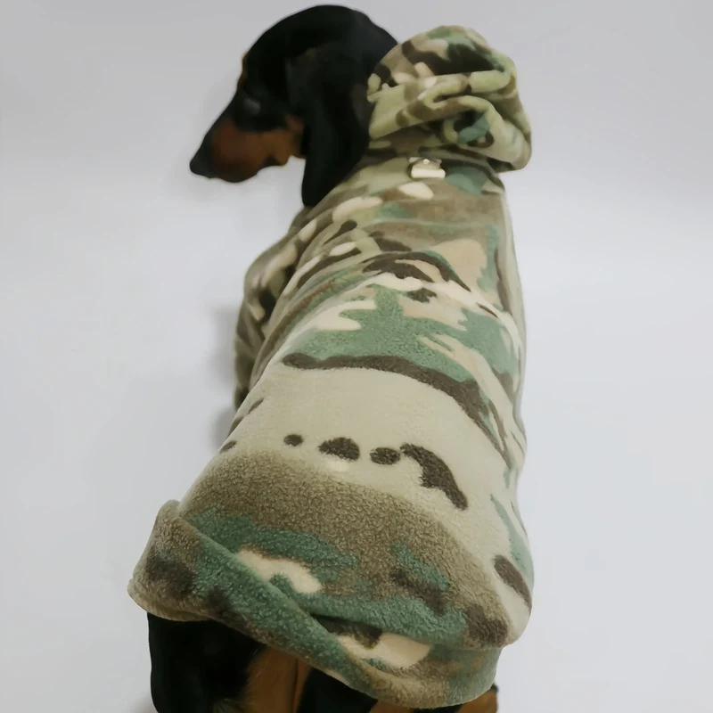 Sweat Capuche Camouflage Polaire Pour Teckel
