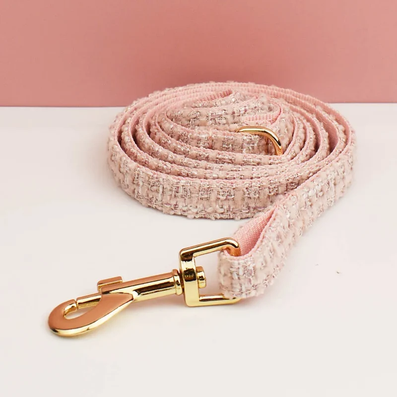 Collier Personnalisable Avec Clochette Et Laisse Pour Chat En Tweed