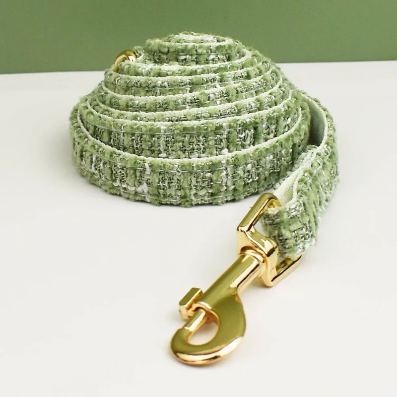 Collier Personnalisable Avec Clochette Et Laisse Pour Chat En Tweed