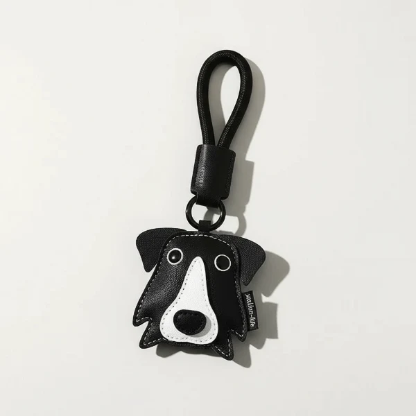 Porte-clés Chien Et Chat Design Simili Cuir