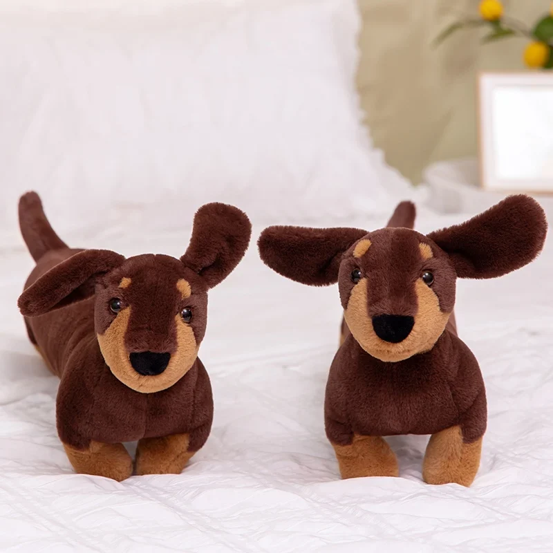 Grand Coussin Long Teckel En Peluche