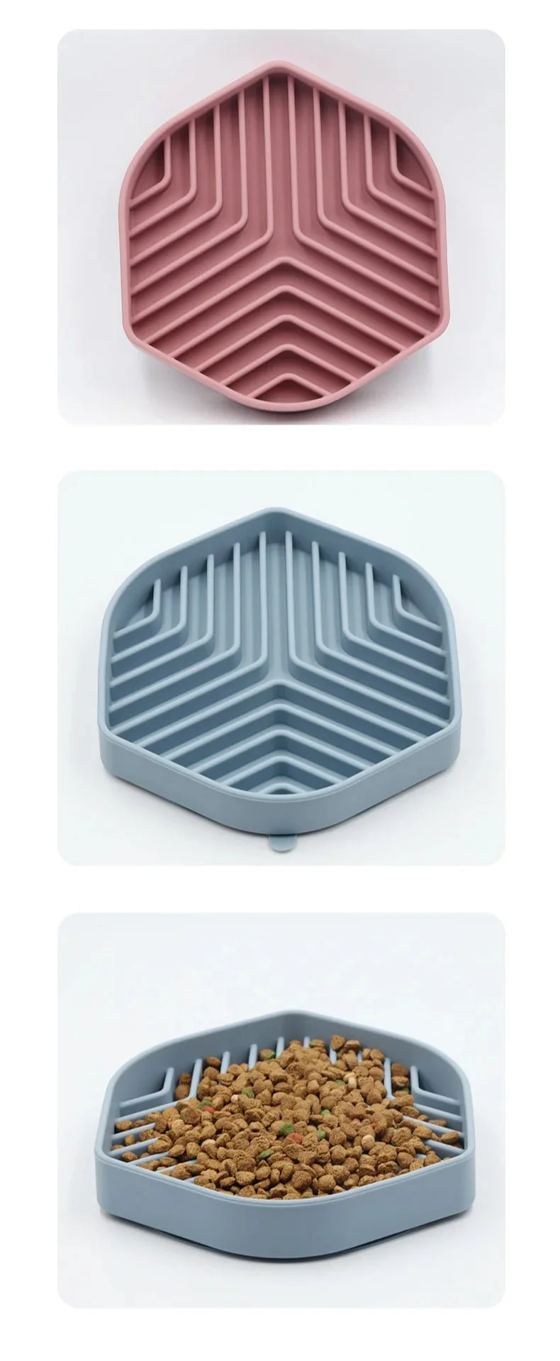 Gamelle anti-glouton en silicone pour chat et chien - Design Oscar et Plume