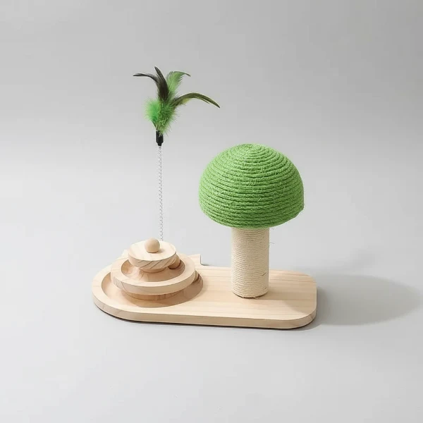 Ensemble Jouet Bois Et Sisal Pour Chat