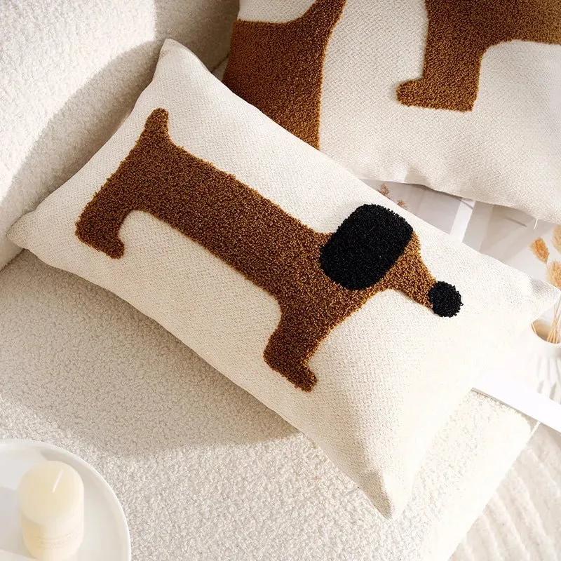 Housse De Coussin Avec Décoration Chien