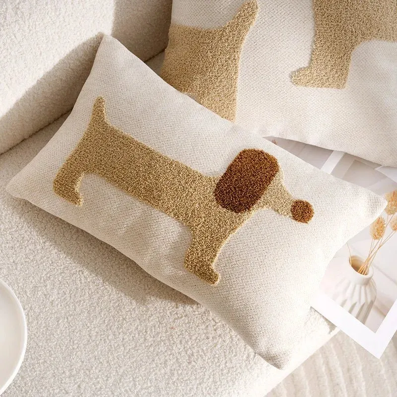 Housse De Coussin Avec Décoration Chien