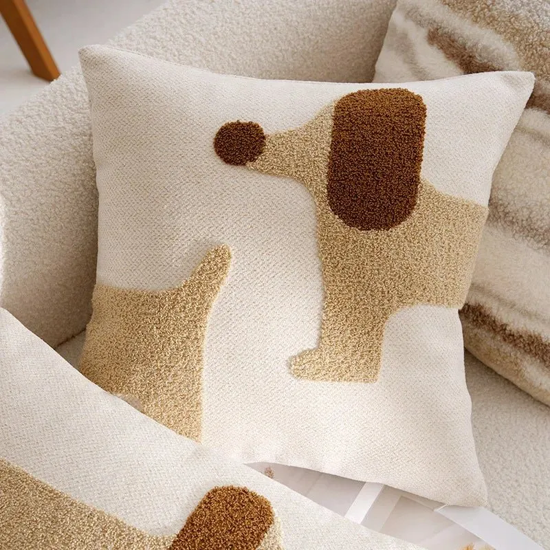 Housse De Coussin Avec Décoration Chien