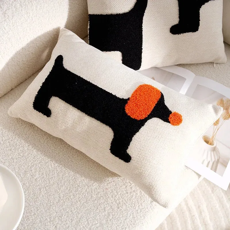 Housse De Coussin Avec Décoration Chien