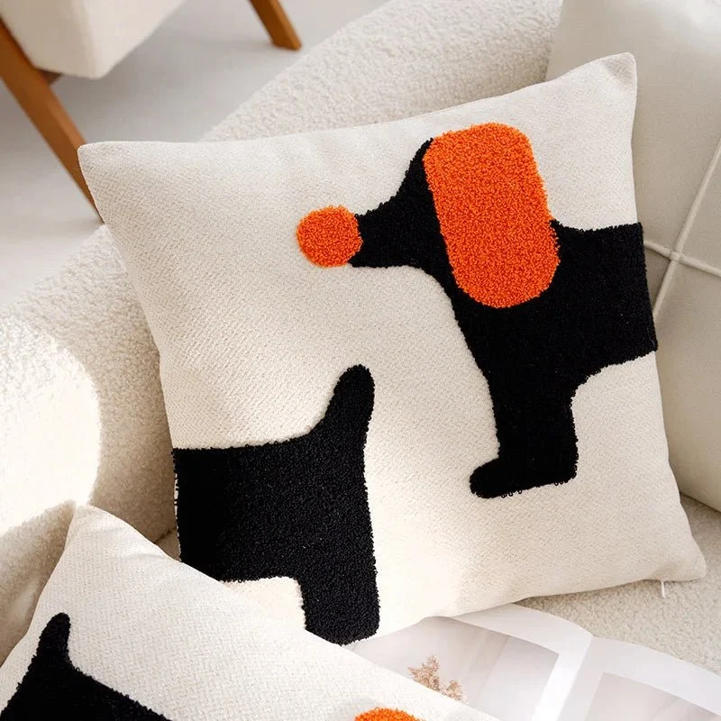 Housse De Coussin Avec Décoration Chien