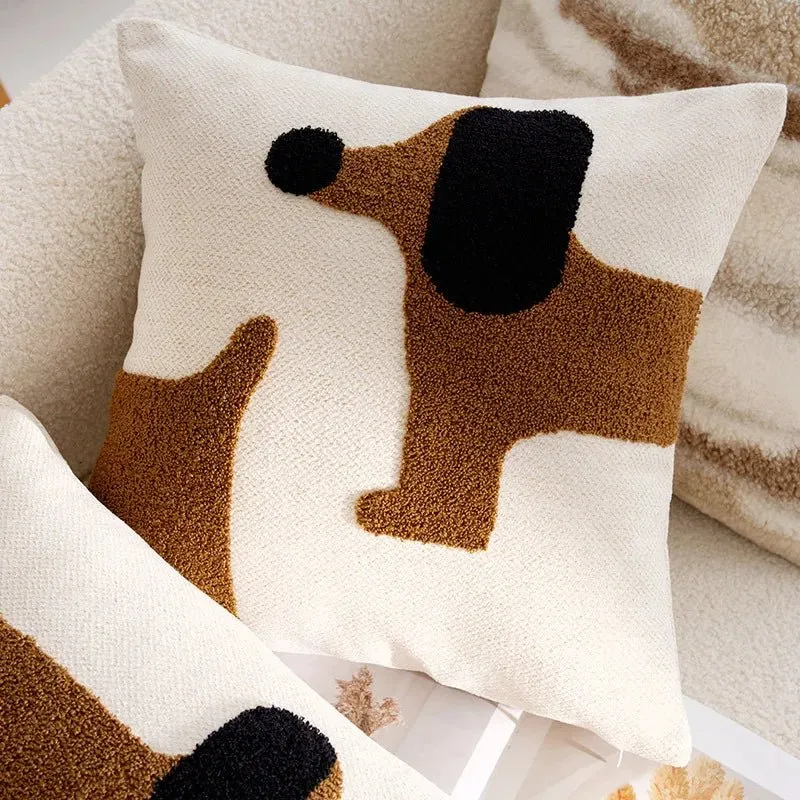 Housse De Coussin Avec Décoration Chien