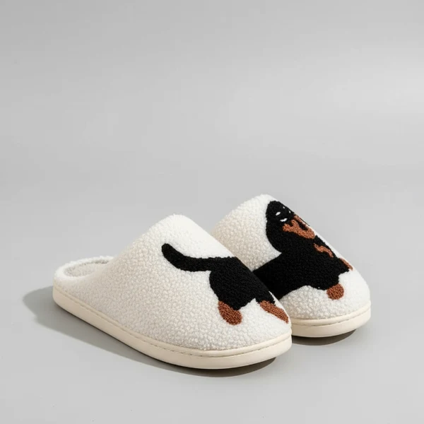 Chaussons Adulte Confortable Et Doux Motif Teckel