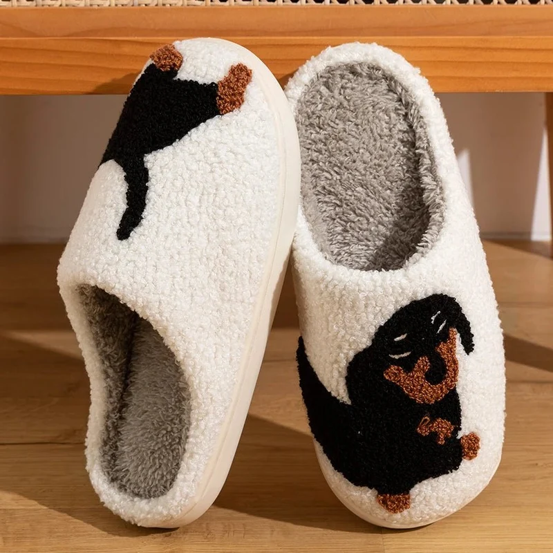 Chaussons Adulte Confortable Et Doux Motif Teckel