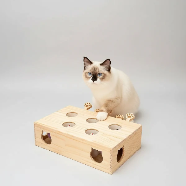 Jouet En Bois Et Interactif Pour Chat