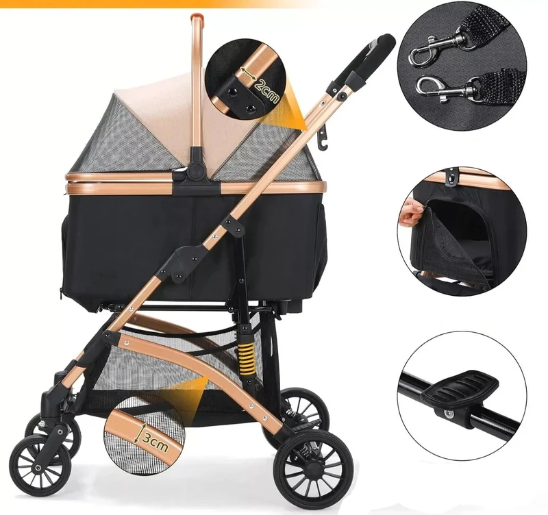 Poussette pour chien pliable - Transport chien et chat