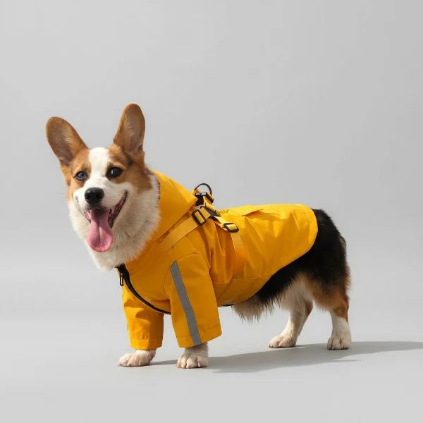 Imperméable Pour Chien Avec Capuche Et Anneau Laisse