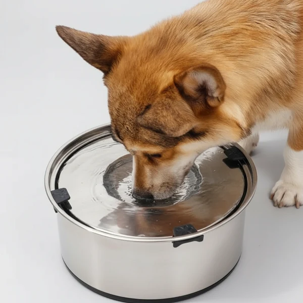 Gamelle anti-éclaboussures pour chien en acier inoxydable
