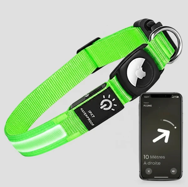 Collier Led Avec Emplacement Airtag Pour Chien