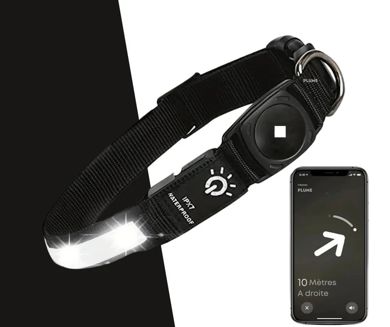 Collier Led Avec Emplacement Airtag Pour Chien