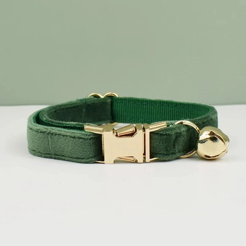 Collier En Velours Avec Clochette Personnalisable Pour Chat