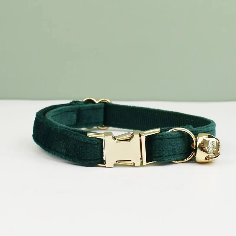 Collier En Velours Avec Clochette Personnalisable Pour Chat