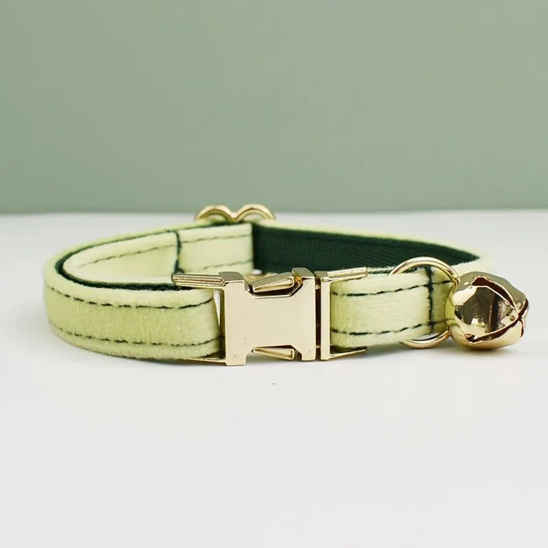 Collier En Velours Avec Clochette Personnalisable Pour Chat