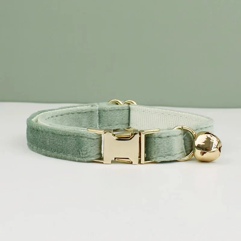 Collier En Velours Avec Clochette Personnalisable Pour Chat