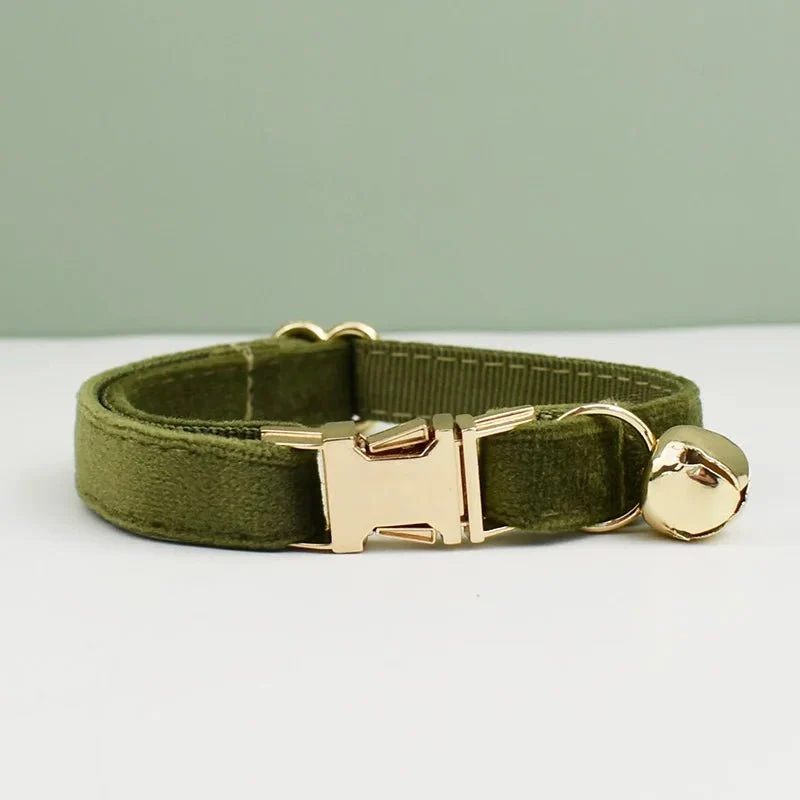 Collier En Velours Avec Clochette Personnalisable Pour Chat