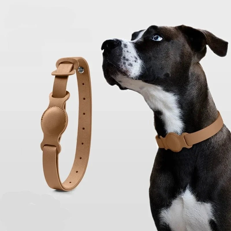 Collier AirTag pour chat Oscar & Plume, cuir synthétique réglable et sécurisé