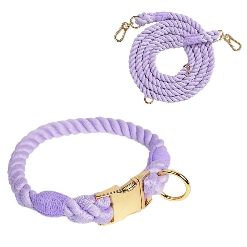 Collier Et Laisse En Coton Résistant
