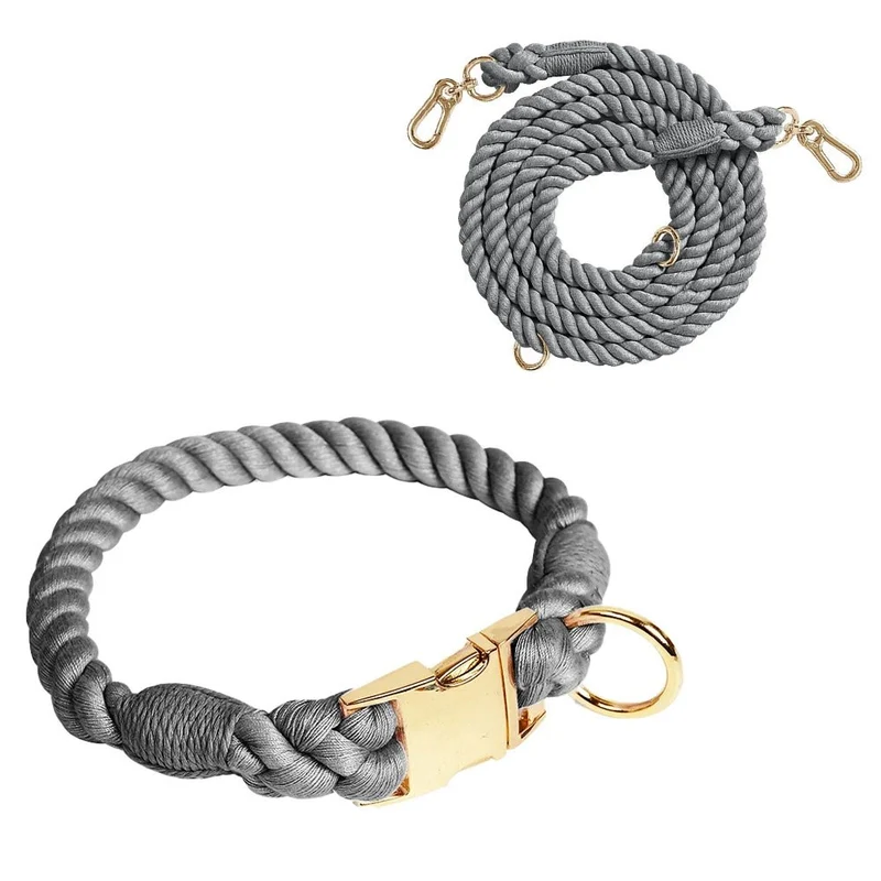 Collier Et Laisse En Coton Résistant