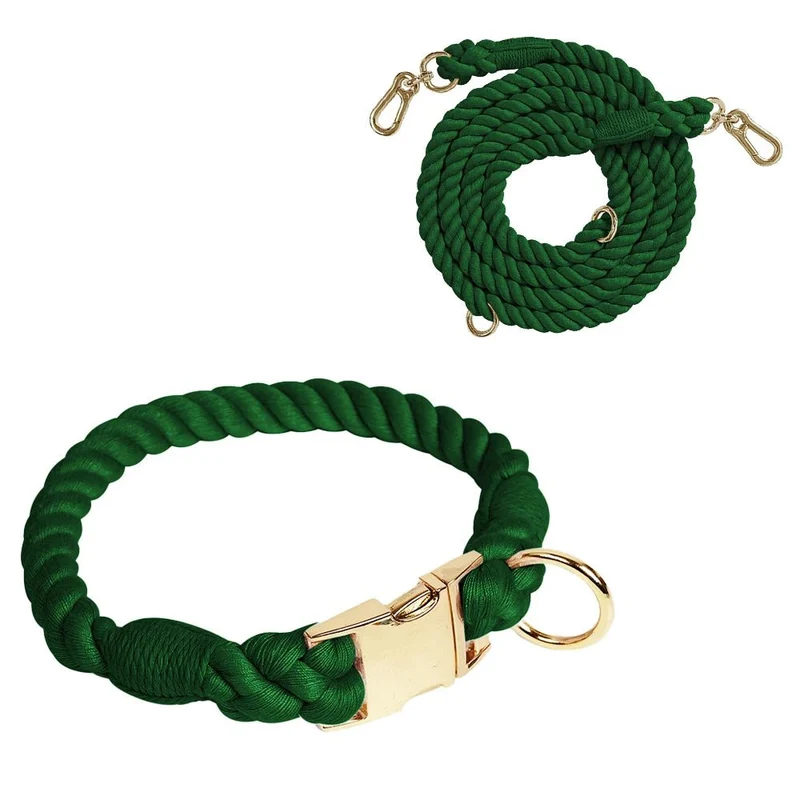 Collier Et Laisse En Coton Résistant