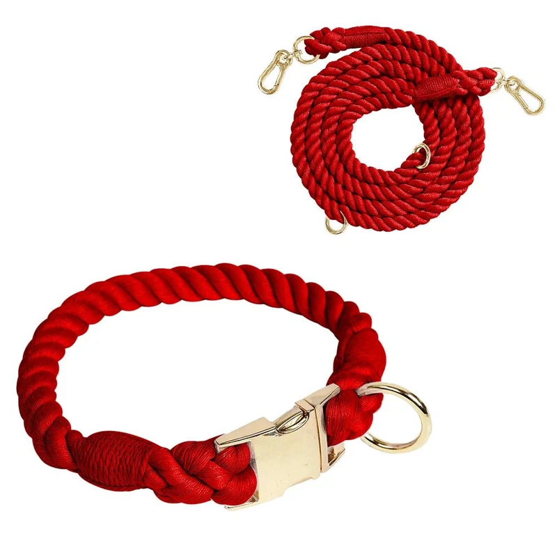 Collier Et Laisse En Coton Résistant