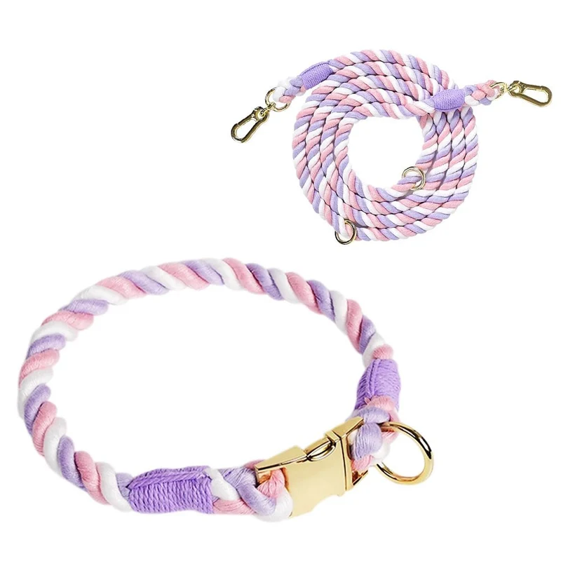 Collier Et Laisse En Coton Résistant